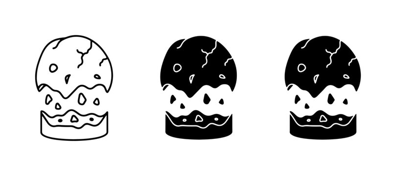 Hand-Drawn Easter Bread Icons, Black and White Vector Art