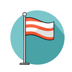 Fototapeta premium Flat design icon of a flag on a flagpole