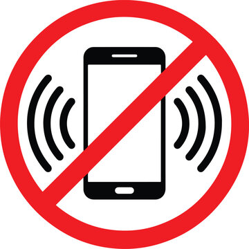 No mobile phones allowed sign prohibition of cellphone use symbol