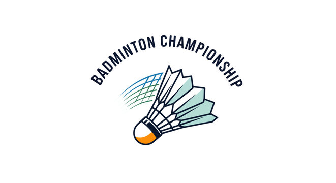 Badminton Championship Logo Vector, Professional Sports Tournament and Competition Branding Concept