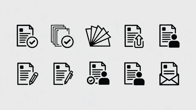 document icons with checkmarks and people for business and communication