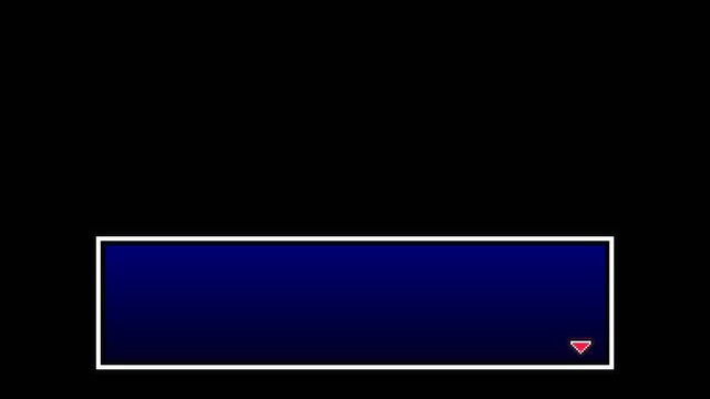 4K Retro 8-Bit RPG Dialogue Box with Blinking Cursor, Blank Text Window Overlay