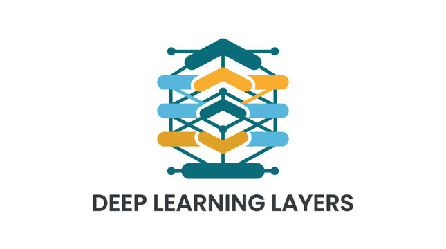 A conceptual illustration showing abstract layers of a digital neural network system
