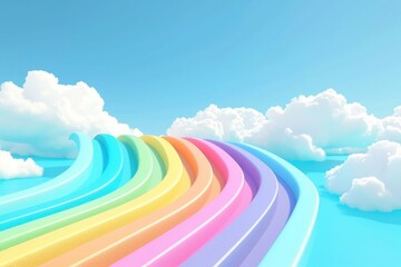 Fototapeta premium Rainbow sky outdoors nature.
