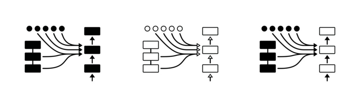 Data flow diagrams illustrating information processing and system architecture with black and white graphics