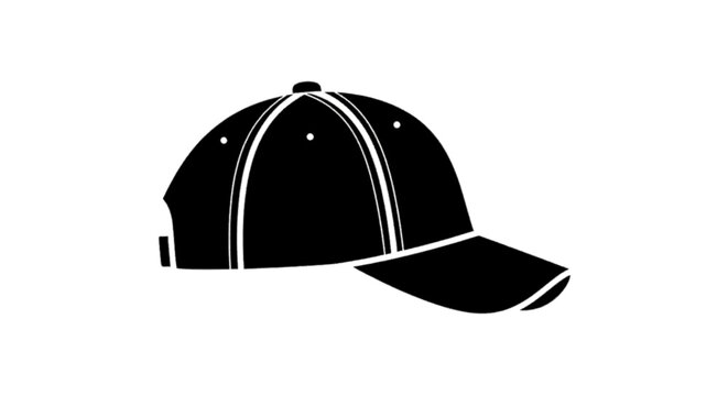 Vector illustration of black baseball cap illustration on a transparent background