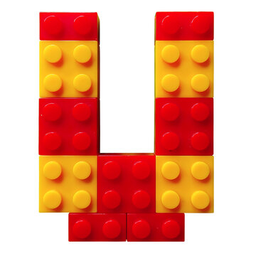 plastic toy blocks letter u