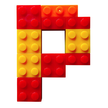 plastic toy blocks letter p