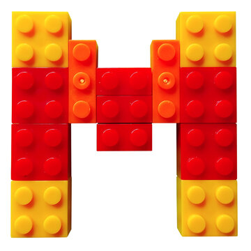 plastic toy blocks letter m