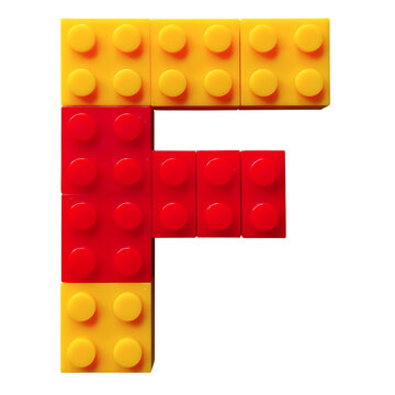 plastic toy blocks letter f