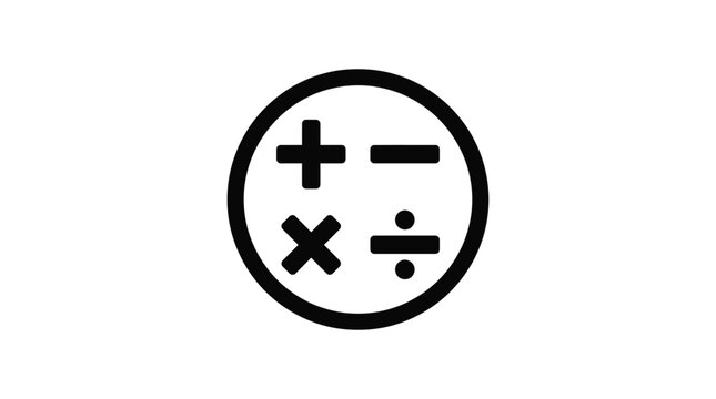 Mathematical operations symbol featuring addition subtraction multiplication and division silhouette mathematics arithmetic