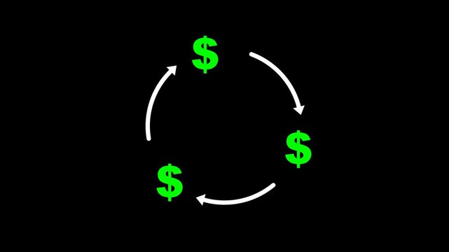 Perpetual financial transaction loop, symbolizing recurring investment and growth cycles
