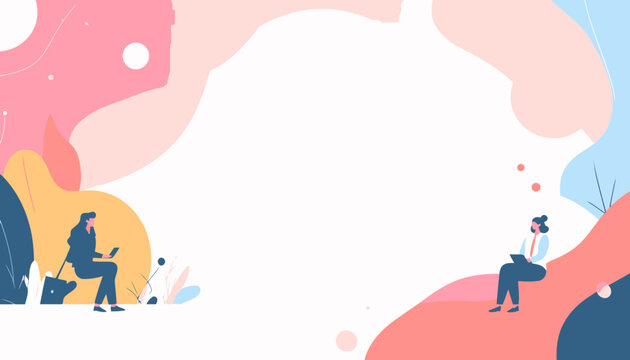 Abstract corporate landing page background with tiny business figures.