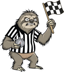 Fototapeta premium Grumpy Sloth Referee