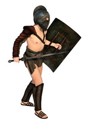 Thrakischer Gladiator aus dem antiken Rom, Freisteller © Michael Rosskothen