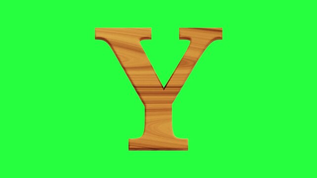 Y Alphabet 3D Material Transition Loop Animation on Green Screen Background for Typography, Motion Graphics, Social Media, Video Editing, Branding, and Digital Content