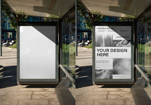 Mockup Of Customized Vertical Signage In City