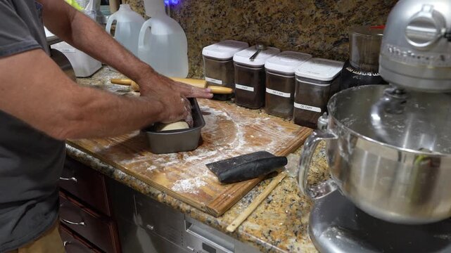 Fresh Dough Flattened Before Baking