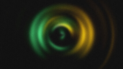 Fototapeta premium Abstract Circular Grainy Gradient Vortex Background with Green and Yellow Neon Spiral Blur
