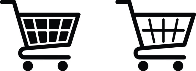 cart ui icon pair filled and outline shopping basket symbol set © AIcon Star