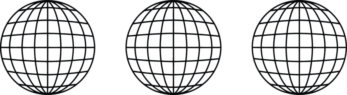 sphere wireframe mesh spheres in row vector
