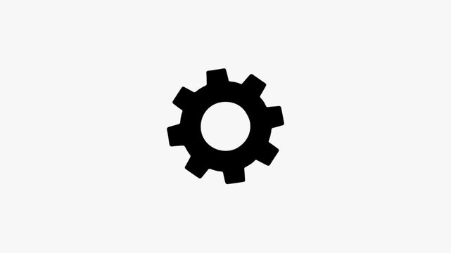 Animated setup error icon. Line spinning gear with warning sign appear animation. Update glowing setting icon setup animation. setting icon 
Animated video of black drive gear,
