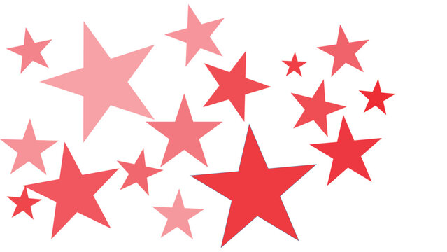 abstract red star pattern background with scattered geometric shapes and playful decorative design