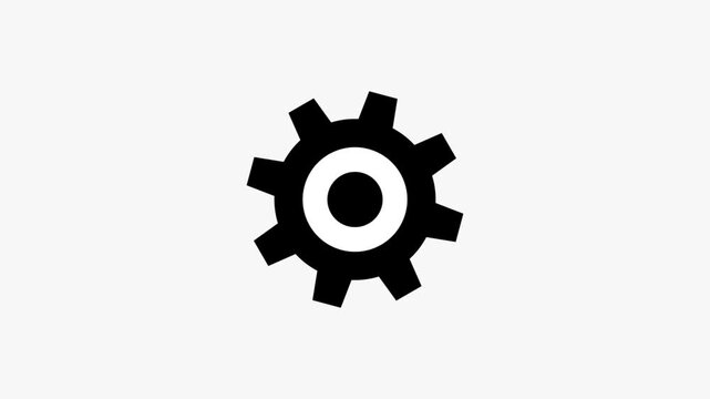 Animated setup error icon. Line spinning gear with warning sign appear animation. Update glowing setting icon setup animation. setting icon 
Animated video of black drive gear,