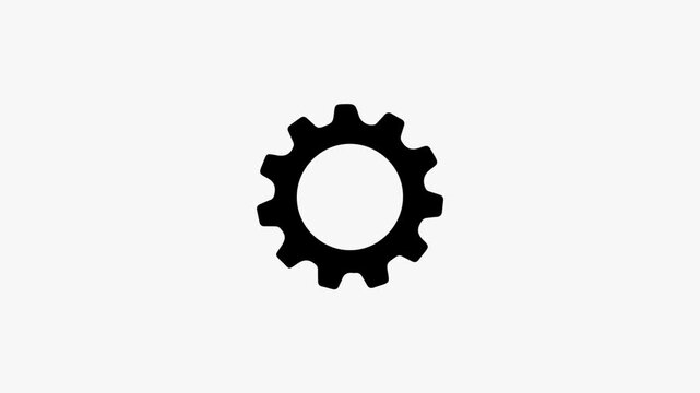 Animated setup error icon. Line spinning gear with warning sign appear animation. Update glowing setting icon setup animation. setting icon 
Animated video of black drive gear,
