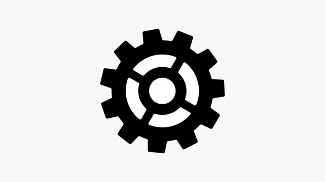 Animated setup error icon. Line spinning gear with warning sign appear animation. Update glowing setting icon setup animation. setting icon 
Animated video of black drive gear,
