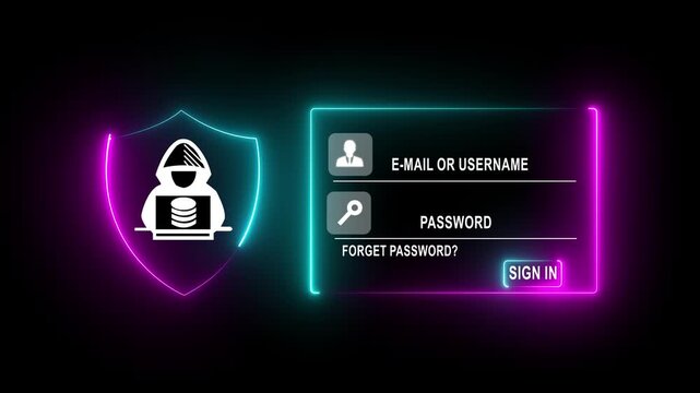Cybersecurity, Secure Login System concept on the transparent background. user accessing password on secure login for data privacy, identity protection. security system sign in idea.