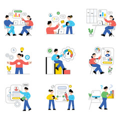 Fototapeta premium Human resources (HR) vector illustration set 03
