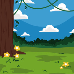 Obraz premium landscape with trees