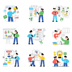 Fototapeta premium Human resources (HR) vector illustration set 01