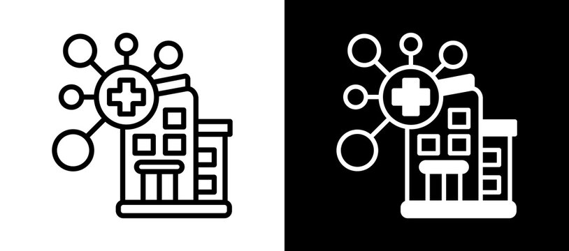 Healthcare Network whiteblack icon