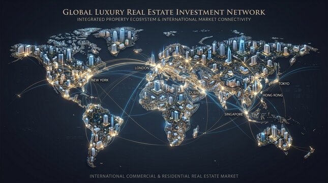 Global Real Estate Investment Network Concept