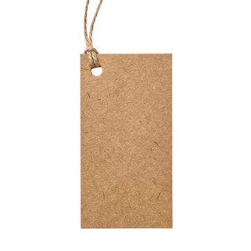 Brown kraft paper tag with attached string