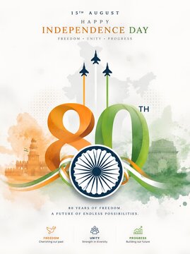 India 80th independence day celebration poster