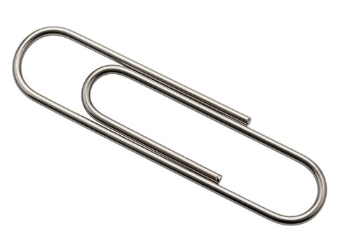 Isolated clean stainless paper clip