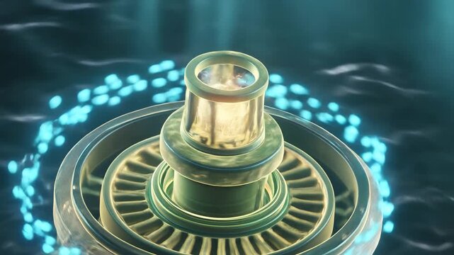 Ultra Detailed ATP Synthase Molecular Motor Producing ATP Energy Through Proton Driven Rotation in Cellular Metabolism Process