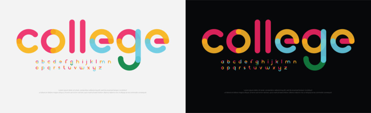 College, Modern abstract digital alphabet font. Minimal technology typography, Creative urban sport fashion futuristic font and with numbers. vector illustration 