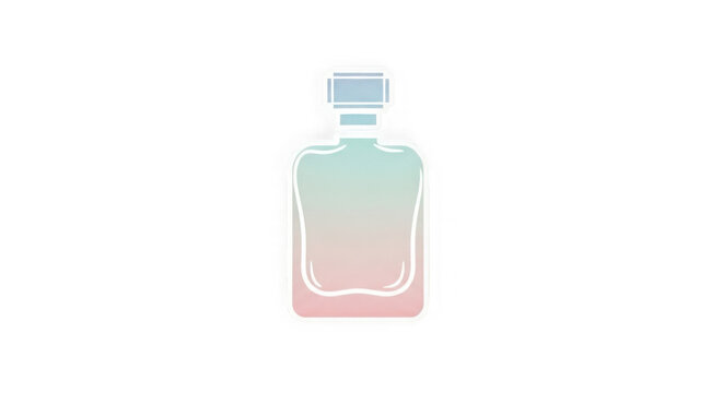 Abstract rectangular bottle with gradient colors as transparent object