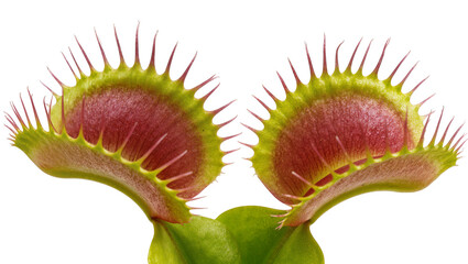 Two Venus flytrap mouths with sharp teeth, isolated on transparent background © Johnson