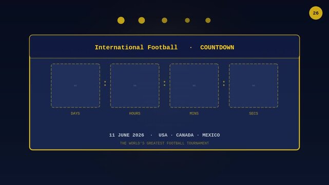 International Football countdown banner template animation days until editable overlay