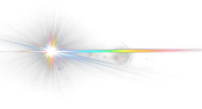Rainbow light beams with crystal reflections and holographic sparkle, PNG