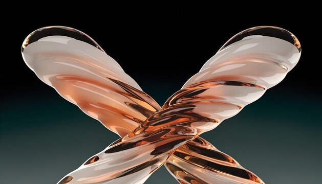 Tiger swallowtail butterfly wings spread in dark abstract background