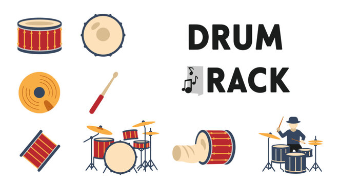 Drum set musical instrument equipment.