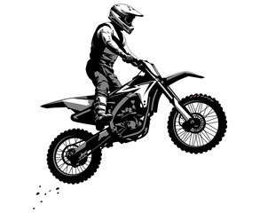 Naklejka premium motocross jump fly sport logo icon design vector