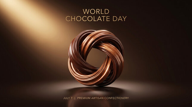 Premium Chocolate Swirl Ring for World Chocolate Day Luxury Confectionery Concept