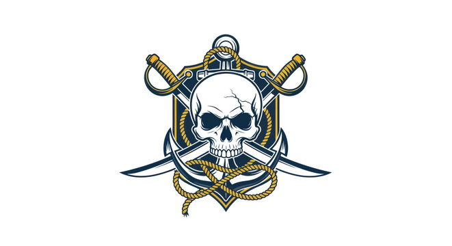Pirate skull with crossed swords.